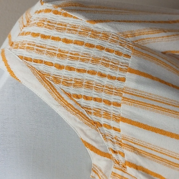 Retrology womens orange scrunchy striped blouse size small - Picture 9 of 16
